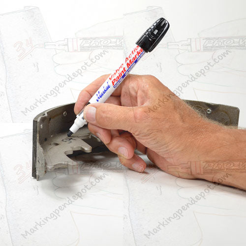 Markal Paint Riter Valve Action, No-Roll Cap and Pocket Clip