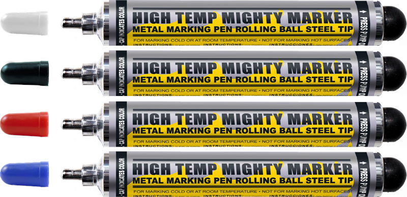 Steel Tip Markers for High Temperature applications, Writes At All Angles!