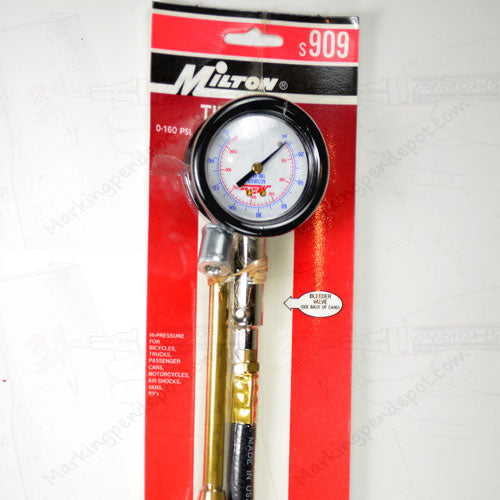 Milton 909 Tire Gauge With 12" Extension, 6-160 psi