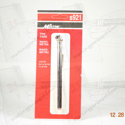 Milton 921 Passenger Tire Gauge, 5-50 psi