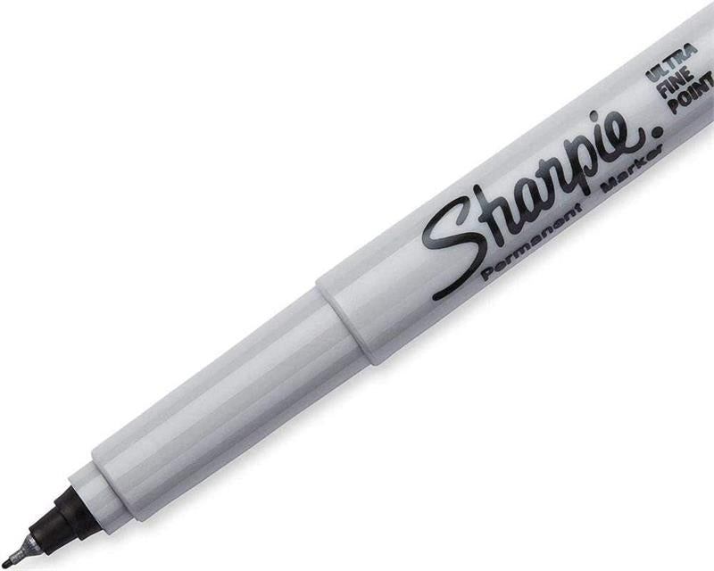 SHARPIE 37001 Permanent Markers, Ultra Fine Point, Black Color